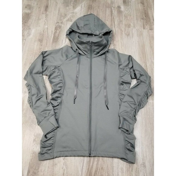 Jo+Jax Fiora Runched Dance Activewear Full Zip Hood Jacket Women's Size Small - Picture 4 of 10
